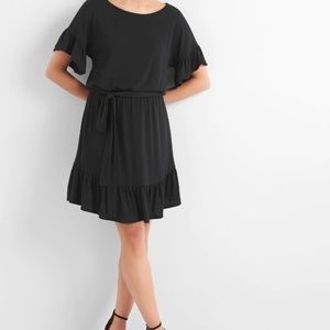 NWT GAP Black Ruffle Tie-belt dress
